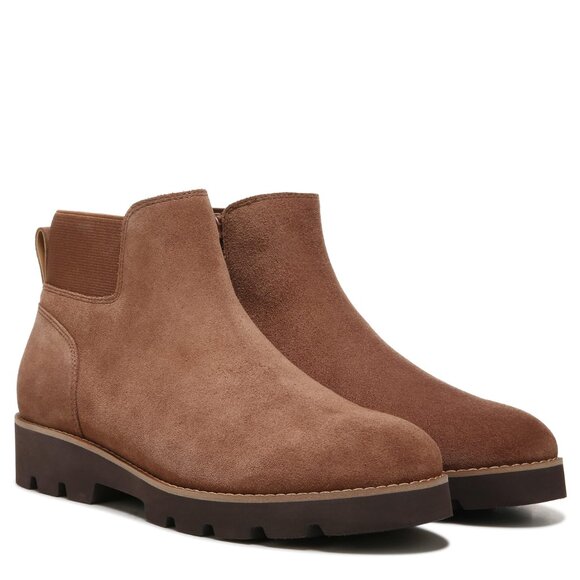Vionic Women's Brionie Zip Up Ankle Boota Water Rezistant $150 in Chestnut Suede - Picture 1 of 15